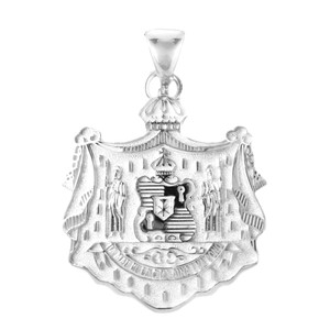 Sterling Silver Hawaiian Coat of Arms Pendant  - 36mm