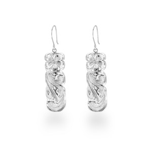 Sterling Silver Hawaiian Earrings - Pua Li'i Queen
