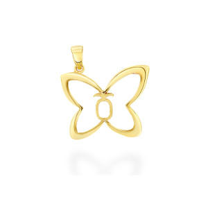 14K Pulelehua Butterfly Pendant - 15mm