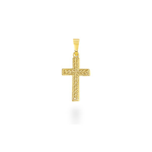 14K Hawaiian Cross Pendant - Maile   Sml