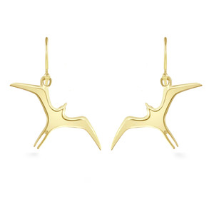 14K Hawaiian Earrings - 'Iwa Dangle