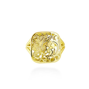 14K Hawaiian Heritage Ring - 15mm Plain