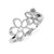 Sterling Silver Plumeria Ring - Open Double Flower with Diamonds
