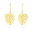 14K Hawaiian Earrings - Monstera Leaf