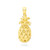 14K Hawaiian Pineapple 3D Pendant  - Lrg