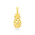 14K Hawaiian Pineapple 3D Pendant  -  Med
