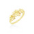 14K Plumeria Ring - Icicle 3 Flower 8mm