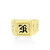 14K Hawaiian Initial Men's Ring -  Square 