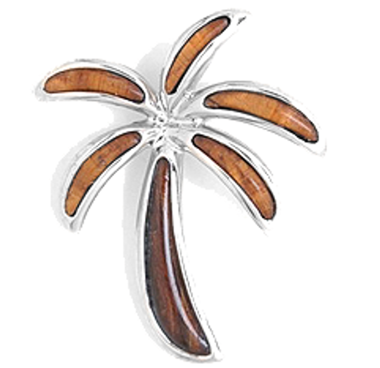 Sterling Silver Koa Palm Tree Pendant