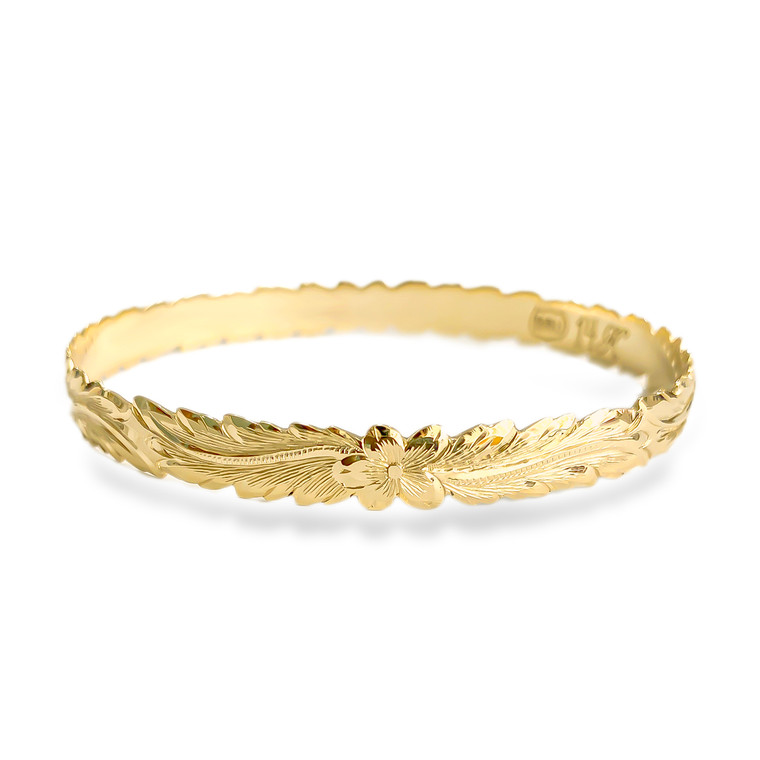 585 Gold pendant for bracelet – a leaf with notches, spring ring |  Jewellery Eshop EU