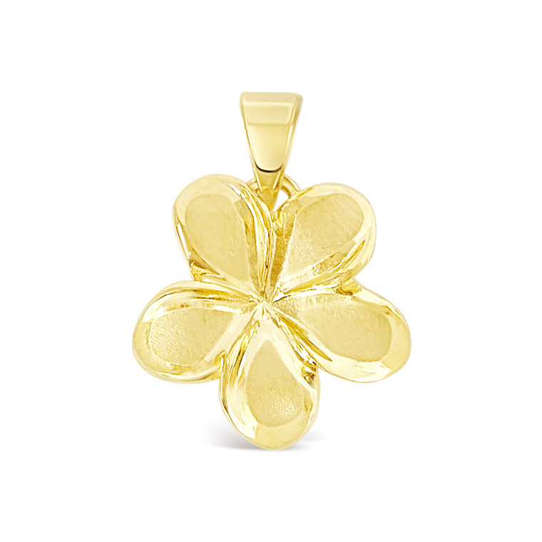 14K Plumeria Pendant - Wild 28mm