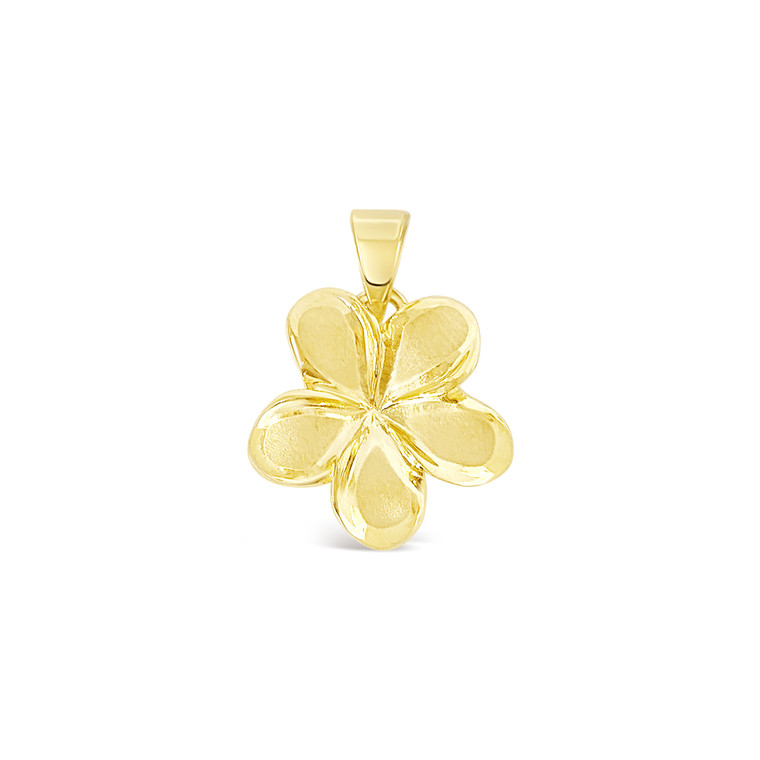 14K Plumeria Pendant - Wild 10mm