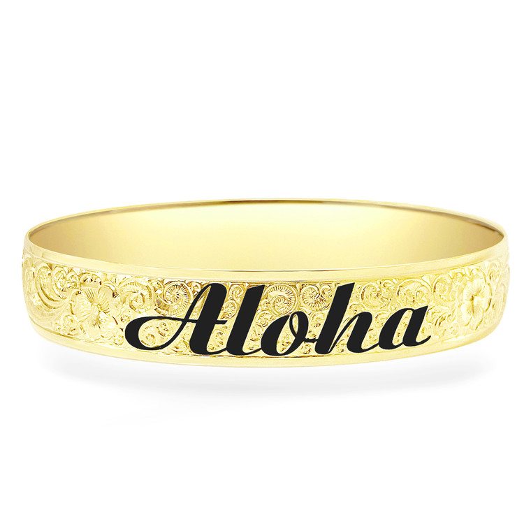 14K Hawaiian Aloha Bracelet | Royal Hawaiian Heritage Jewelry