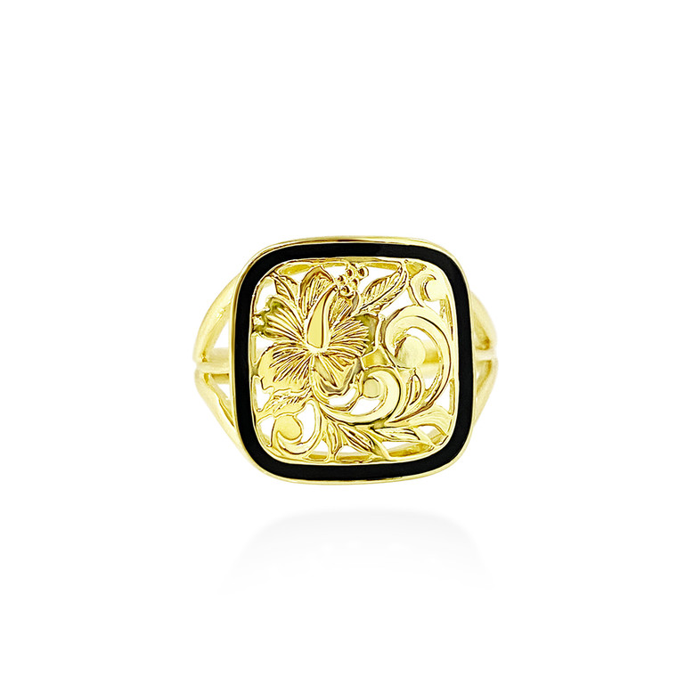 14K Hawaiian Heritage Ring - 15mm 