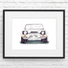 Front View of Ford Escort MK 1 Illustration Giclée Print
