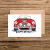 Happy Birthday Number Plate Austin Healey Front Car Illustration Card