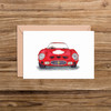 Ferrari GTO Front View Car Illustration Blank Card