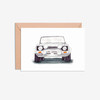 Ford Escort MK 1 Front View Car Illustration Blank Card