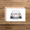 Best Dad Number Plate Ford Escort MK 1 Front Car Illustration Card