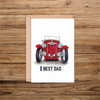 Best Dad Number Plate MG TA Front Car Illustration Card