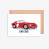 No 1 Dad Number Plate Ferrari GTO Front Car Illustration Card