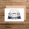 No 1 Dad Number Plate Ford Escort MK 1 Car Illustration Card