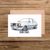 No 1 Dad Number Plate Ford Escort MK 2 Car Illustration Card