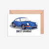 Best Grandad Number Plate Porsche 911 Car Illustration Card