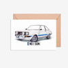 No 1 Son Number Plate Ford Escort MK2 Car Illustration Card