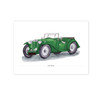 Green MG TA Illustration Giclée Car Print