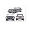 Jaguar E-Type Series 1 Trio in Silver Illustration Print