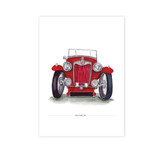 MG TA Front View Illustration Giclée Car Print