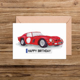 Ferrari GTO  number plate birthday day cards