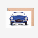 Jaguar F-Type front view number plate birthday day cards