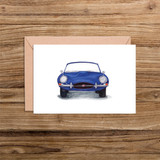 Front of Jaguar F-Type Car Illustration Blank Card