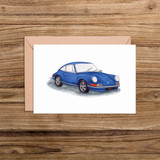 Porsche 911 car illustration blank cards