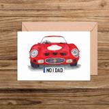 No 1 Dad Number Plate Ferrari GTO Front Car Illustration Card