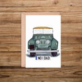 No 1 Dad Number Plate Land Rover Front Car Illustration Card
