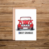 Best Grandad Number Plate Mini Cooper Front Car Illustration Card