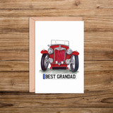 Best Grandad Number Plate MG TA Front Car Illustration Card