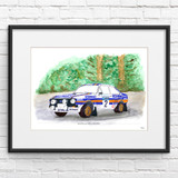 Ford Escort MK 2 Rothmans Rally Illustration Print