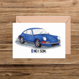 No 1 Son Number Plate Porsche 911 Car Illustration Card