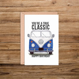 Happy Birthday Blue VW Camper Van You're a Classic Card