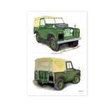 Land Rover Series 2a Duo Illustration Giclée Print