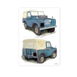 Personalised Aqua Marine Land Rover Series 2a Duo Illustration Print