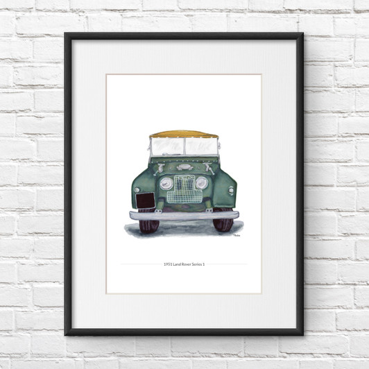 Land Rover Series 1 Front Illustration Giclée Print