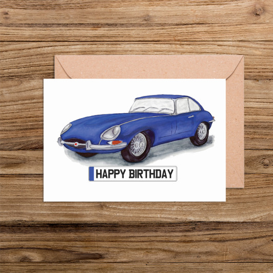 Jaguar F-Type number plate birthday day cards