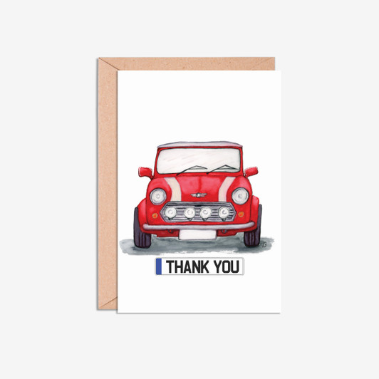 Classic Car A5 Thank You Illustration Cards 5 Pack