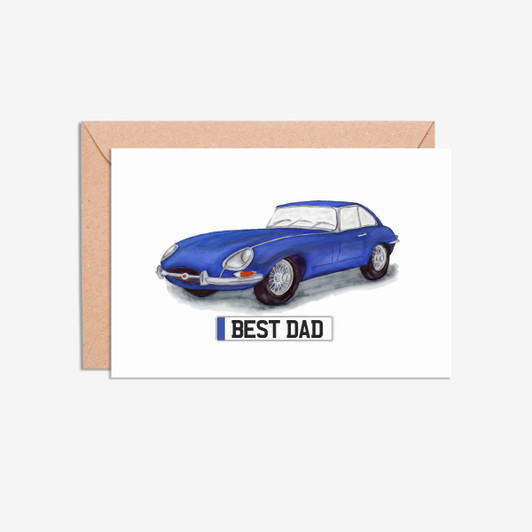 Jaguar F-Type 'Best Dad' number plate cards