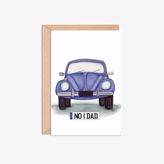 VW Beetle 'No 1 Dad' number plate cards